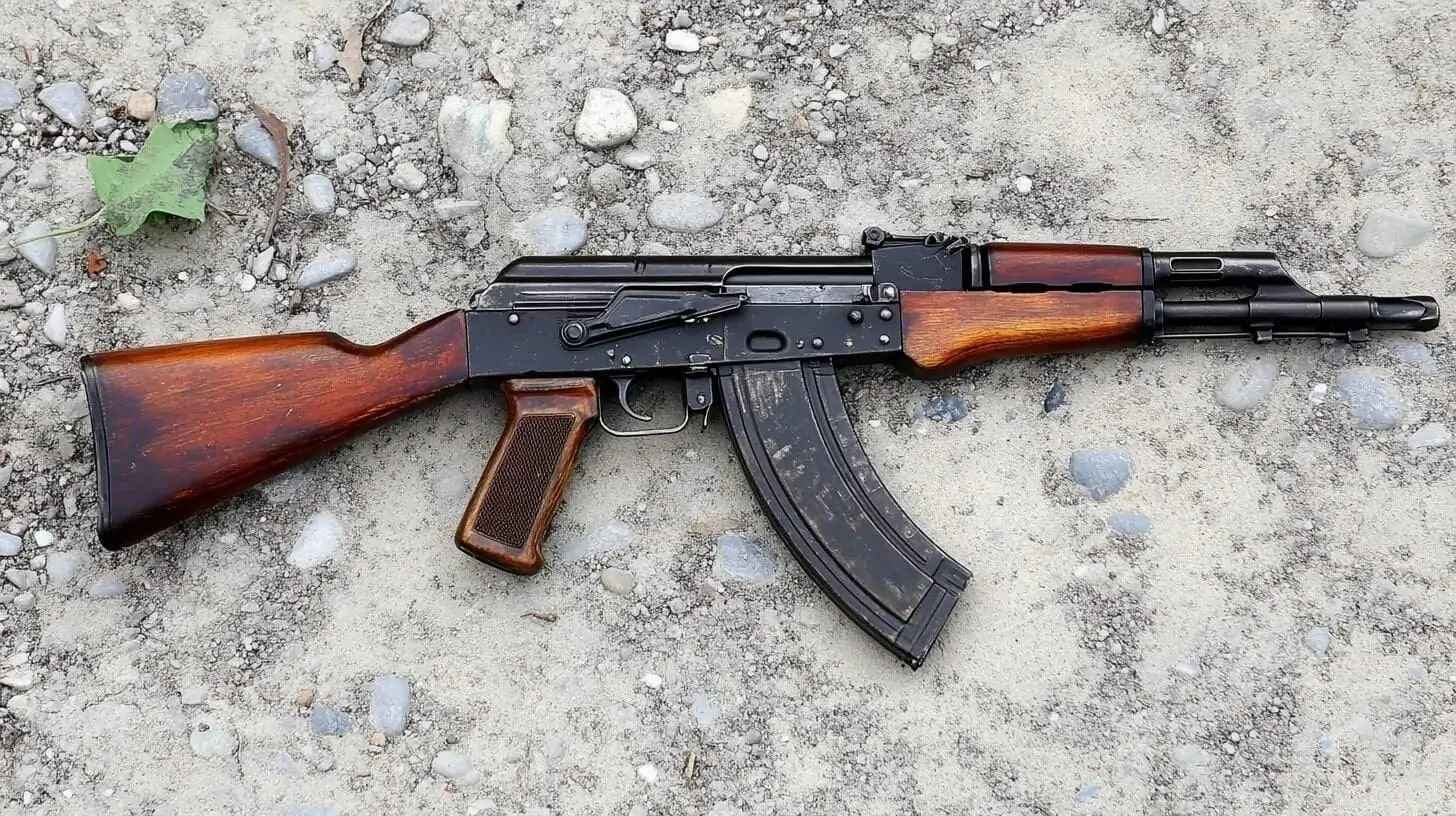 AK-47 rifle with a wooden stock