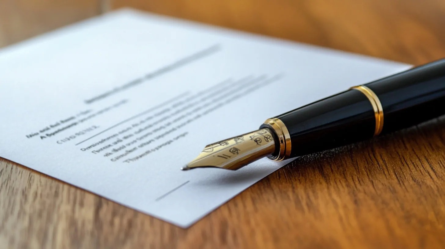 A close-up of a fountain pen resting on a document, ready for signature—symbolizing formal approval and medical documentation