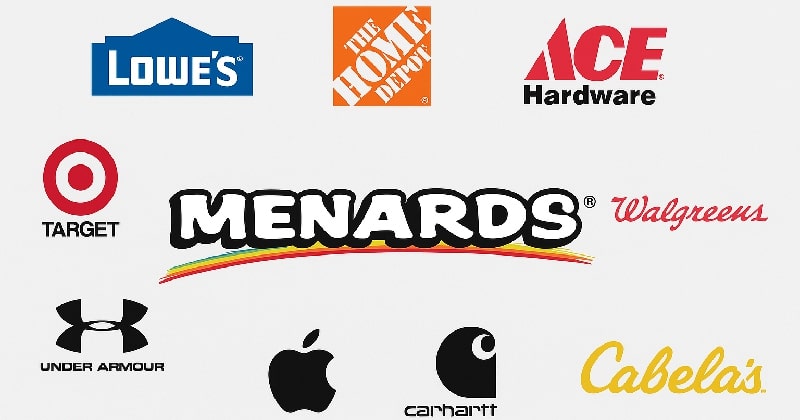 Menards logo compared with major brands