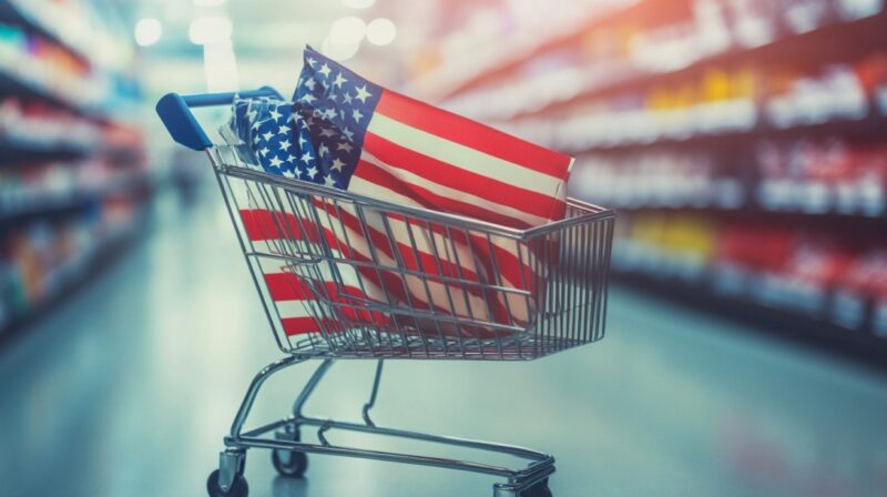 A U.S. military veteran holding a Costco membership card while shopping in the store