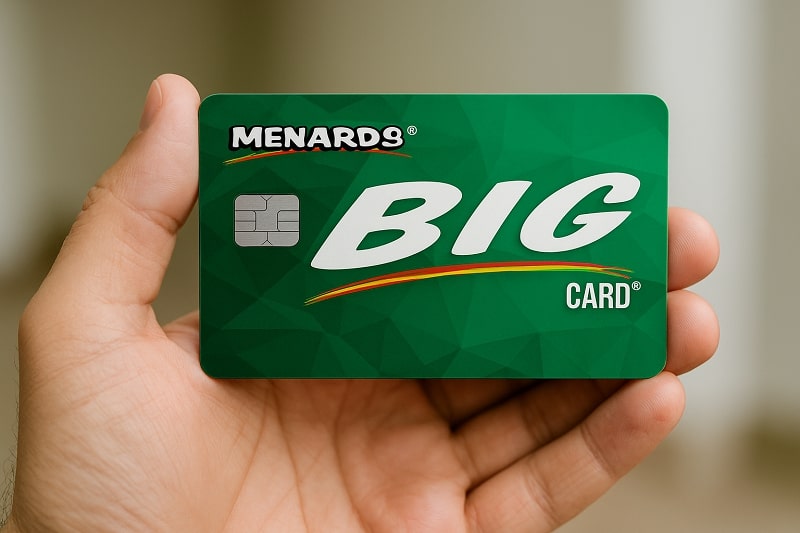 Menards BIG Card in hand, a tool for financing not directly linked to Menards military discount