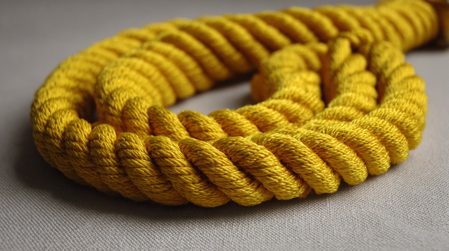 Close-up of a bright yellow Army shoulder cord symbolizing the Armor branch