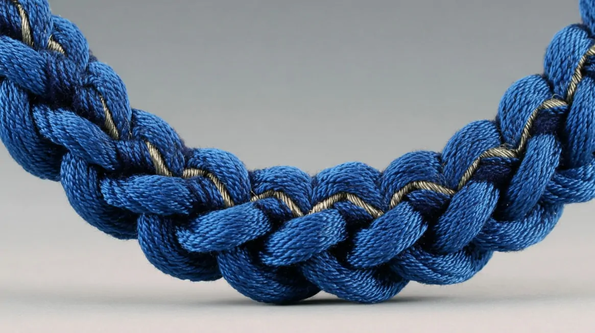 Close-up of the U.S. Army Infantry blue shoulder cord with braided detail